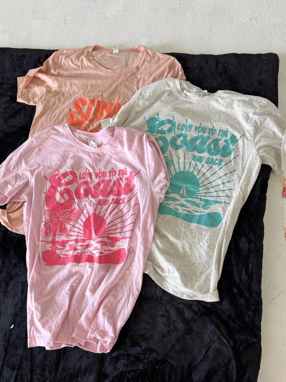 Bella Canvas Short Sleeve Tees - Pink, Coral, Teal Prints